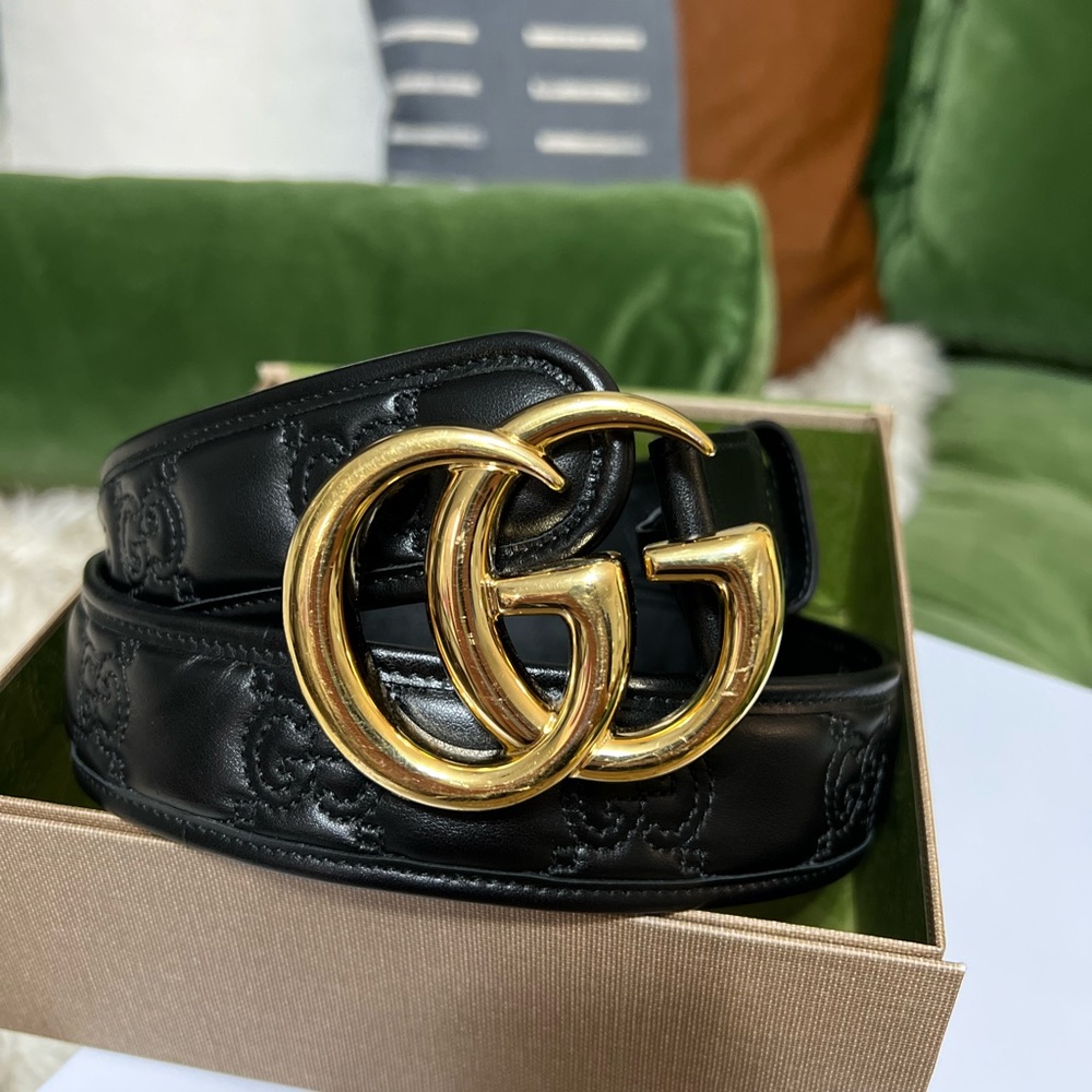 GG Marmont Matelasse Wide Belt 95 38